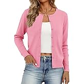 Bellcoco Women's Cardigan Sweaters Lightweight Crew Neck Button Down Long Sleeve Spring Outfits Fashion Clothing 2026