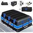30 Cubic Feet Rooftop Cargo Carrier Bag, Waterproof Soft-Shell Car Roof Bag for All Vehicles SUV with/Without Rack, Car Top Luggage Storage Bag with 3 Inner Bags,Blue