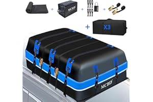 MCBD 30 Cubic Feet Rooftop Cargo Carrier Bag, Waterproof Soft-Shell Car Roof Bag for All Vehicles SUV with/Without Rack, Car Top Luggage Storage Bag with 3 Inner Bags,Blue