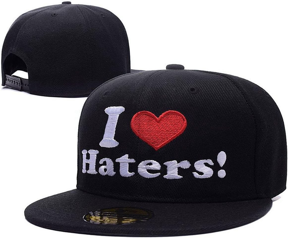 I Love Haters Logo Adjustable Snapback Caps Embroidery Hats
