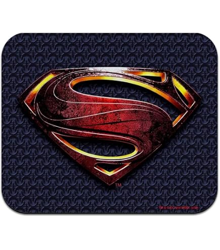 Superman Rainbow Shield Logo Mouse Pad - Low Profile Thin Gaming & Office Desk Mat