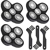 Pinkind Replacement Shaver Heads Compatible with Freebird Shaver, 5 Blades Refills for Bald Men, Electric Razor Replacement Heads for Freedom Grooming with 3 Cleaning Brush