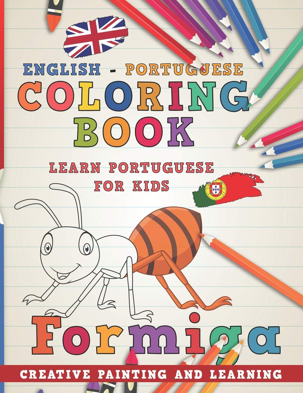 Download Coloring Book English Portuguese I Learn Portuguese For Kids I Creative Painting And Learning Learn Languages Nerdmediaen 9781724187819 Amazon Com Books