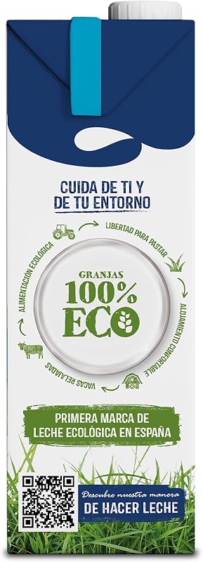 ECO - Leche Ecológica Entera BIO - Bienestar Animal - Brik UHT Pack 6 x 1L