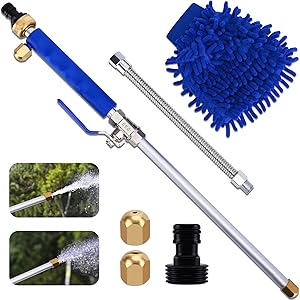 Inchoco Jet High Pressure Watering Gun Adjustable Power Wash Wand with Universal Hose End, The Cleaning Tools for Cars Gardens Windows Pets