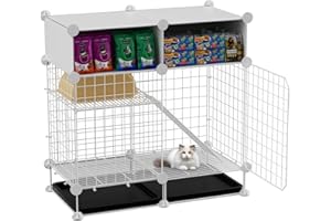 STILLCOVE Rabbit Cage Indoor with Large Drawer - Bunny House Cat Cage with 2 Pull Out Tray（Small Size