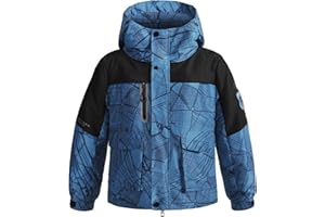 BANTREK Boy's Ski Winter Coat - Lightweight Insulated Waterproof Snow Jacket Hooded Windproof Warm Outerwear for Kids
