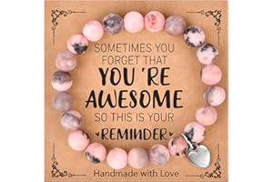 INNGEROO Mothers Day Gifts for Mom Inspirational Birthday Gifts for Women Mother's Day from Daughter Son Valentines Day Gifts for Her Adults Natural Stone Bracelets Gifts for Teenage Girls Teen Girl Gifts