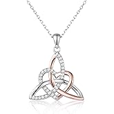 Celtic Trinity Knot Necklace Irish Jewelry Triquetra Trinity Vintage Heart Pendant Necklace Earrings For Women Mother Daughter Gift
