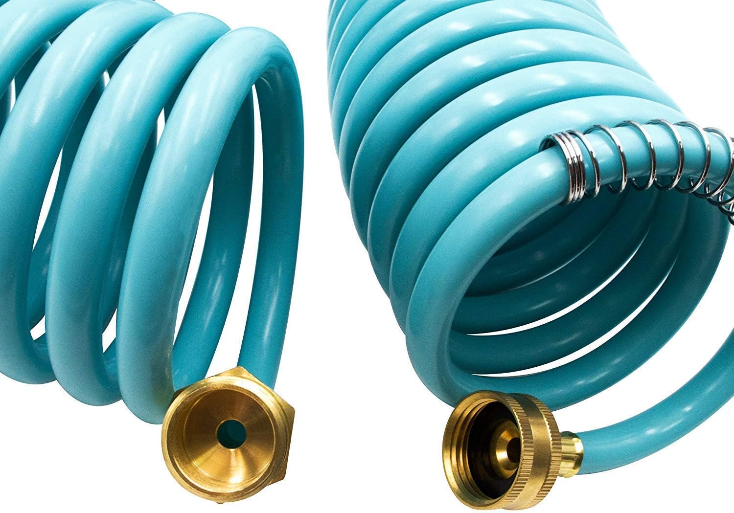 AUTOMAN-Garden-Water-Hose-Recoil,50 Feet EVA Curly Water Hose with Brass Connectors,Watering Hose Coil,Includes 7-Pattern Function Sprayer,Retractable,Corrosion Resistant Garden Coil Hose.: Home Improvement