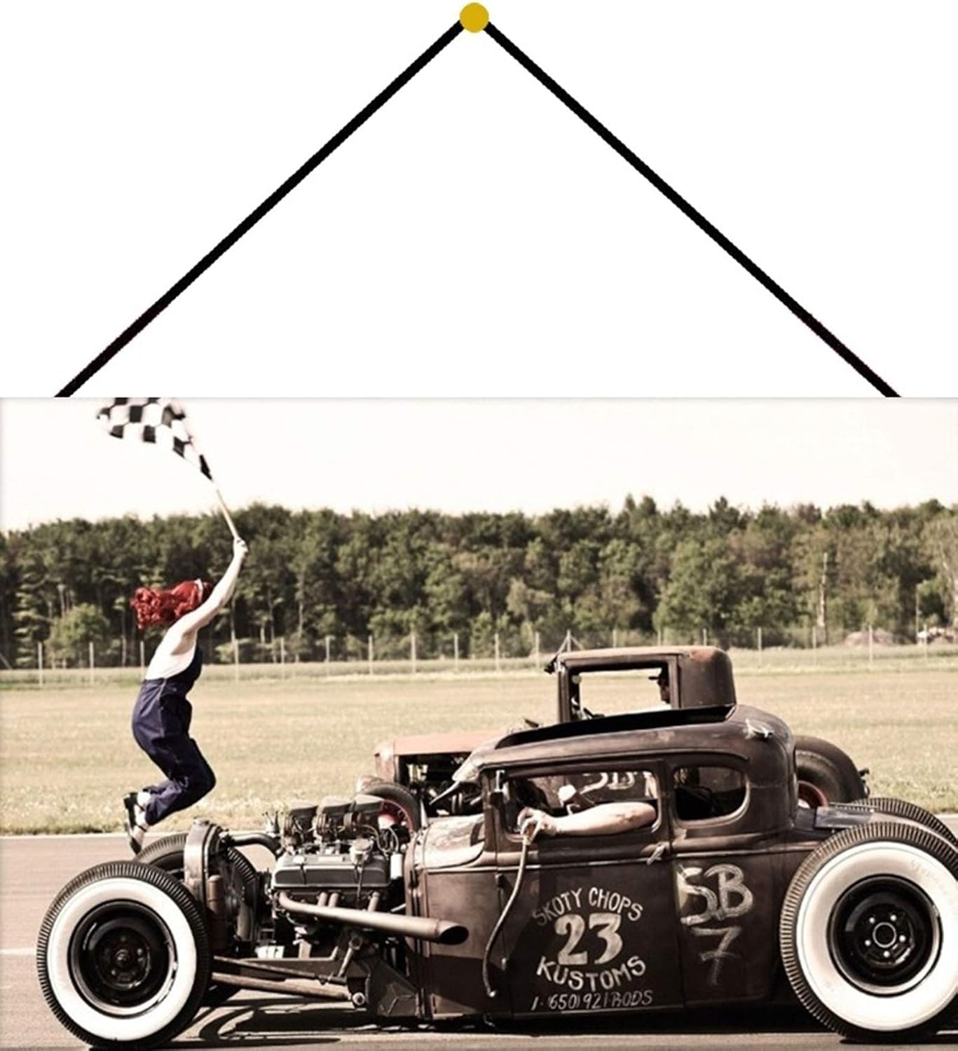 FS Auto Start The Race Hot Rod Tin Sign Curved Metal Sign 20 x 30 cm ...