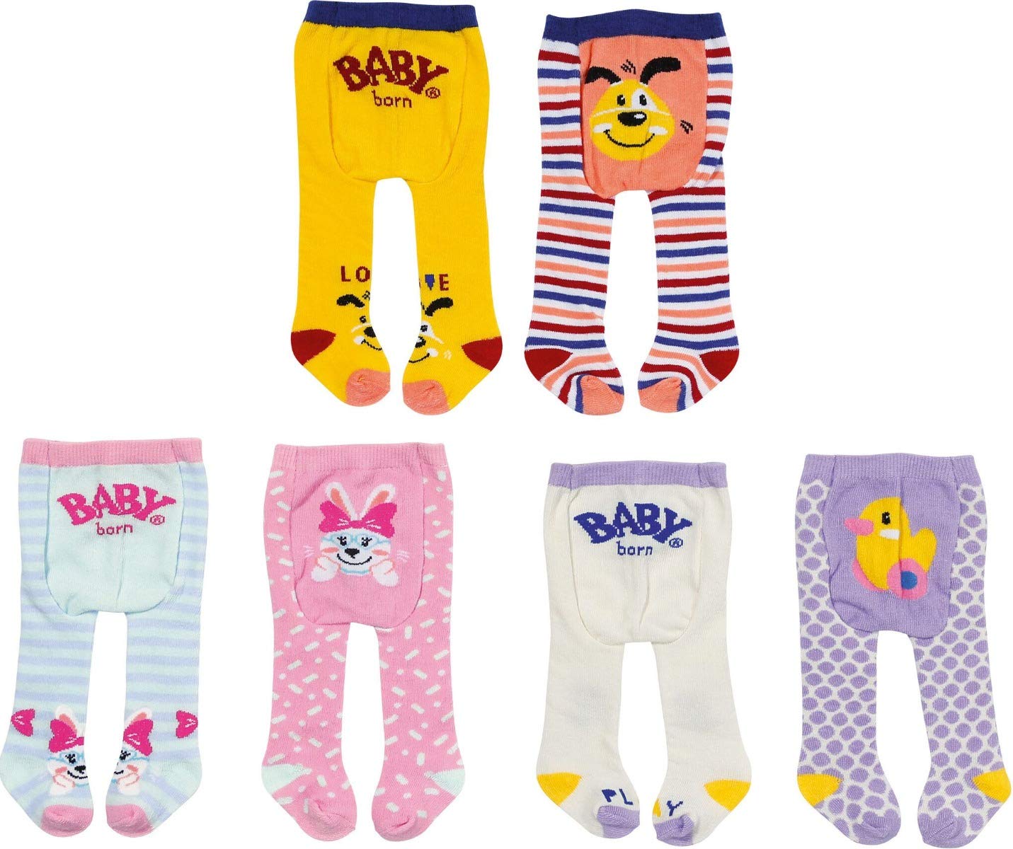 BABY Born, Zapf Creation Doll Accessories, Tights 43 cm, Pack of 2, 3 Designs, Not Selectable