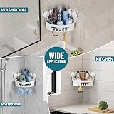 TAILI Corner Shower Caddy 90° Suction Shelves White ABS Triangle Shelf view 9