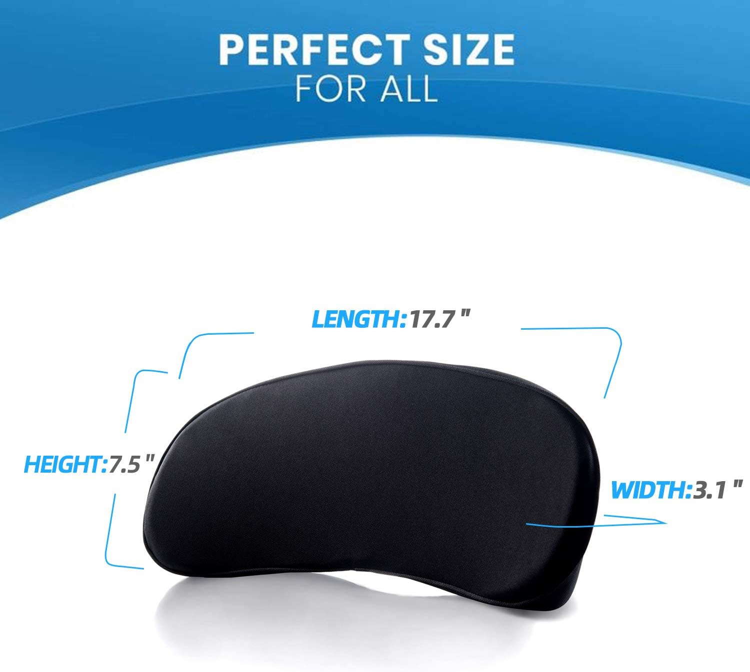 Shakerino Lumbar Support Pillow for Car Seat – Multi-Use Memory Foam Lower Back Cushion with Ergonomic Streamline, Upgraded for Waist & Hip Pain Relief, Perfect for Car Driver, Recliner, Bed, Black: Automotive
