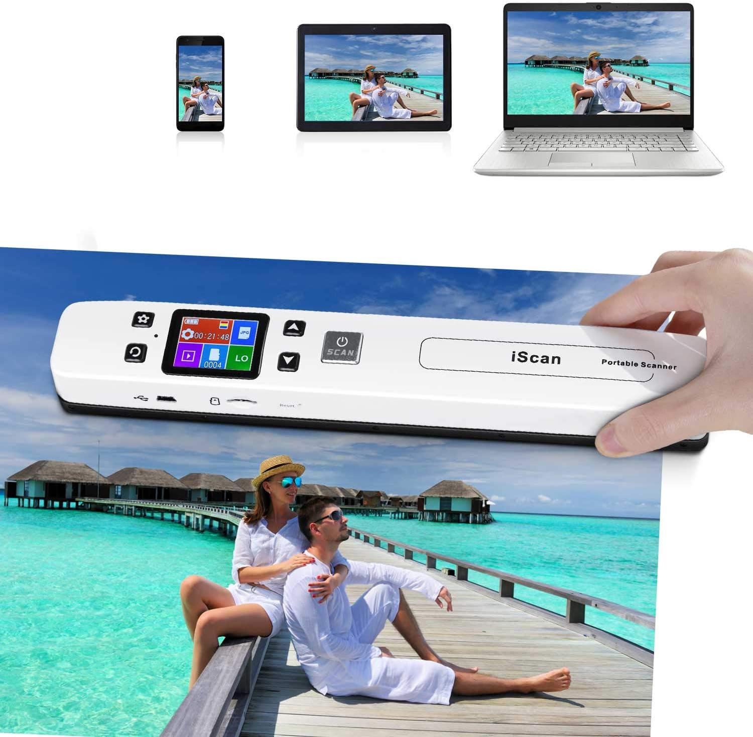 Computer Less Photo Scanner Portable Scanner Hollee WIFI Photo Scanner 300/600/1050 DPI Resolution ...