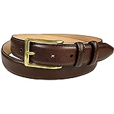 Adam Gold Men's Genuine Full-Grain Cowhide Leather Dress Belt 1-1/8"(30mm) Wide Polished Buckle