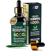 Alpha Flow Chlorophyll Liquid Drops 6000 mg - Premium Liquid Chlorophyll Supplement - All-in-One Antioxidant for Immune Boost, Energy Increase, Digestion Support & Fast Detox - Non-GMO, Vegan