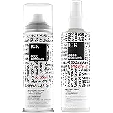 IGK GOOD BEHAVIOR Smoothing Frizz Fighters Set | 4-in-1 Prep Spray + Spirulina Protein Smoothing Spray | Frizz Control + Heat