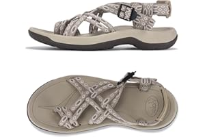 Viakix Womens Walking Sandals: Cute Stylish Comfy Athletic Sport Outdoor Hiking Sandal for Trekking Water Outdoor Beach With Arch Support for Womens Ladies