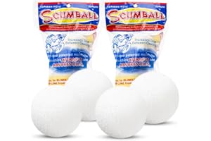 Scumballs for Hot Tub Scum Absorber & Pool Spa Surface Cleaner | Reusable 3-inch Foam Ball Absorbs Oils, hot tub Sponge scum Absorber | Hot Tub Accessories Prevents Scum Lines & Filter Clogs | 4 Pack