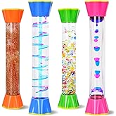 FKYTION Cool Tubes Toy Liquid Motion Bubbler 4-Pack, Colorful Sensory Toys, Classroom Learning & Time Management, Home or School Desktop Toys
