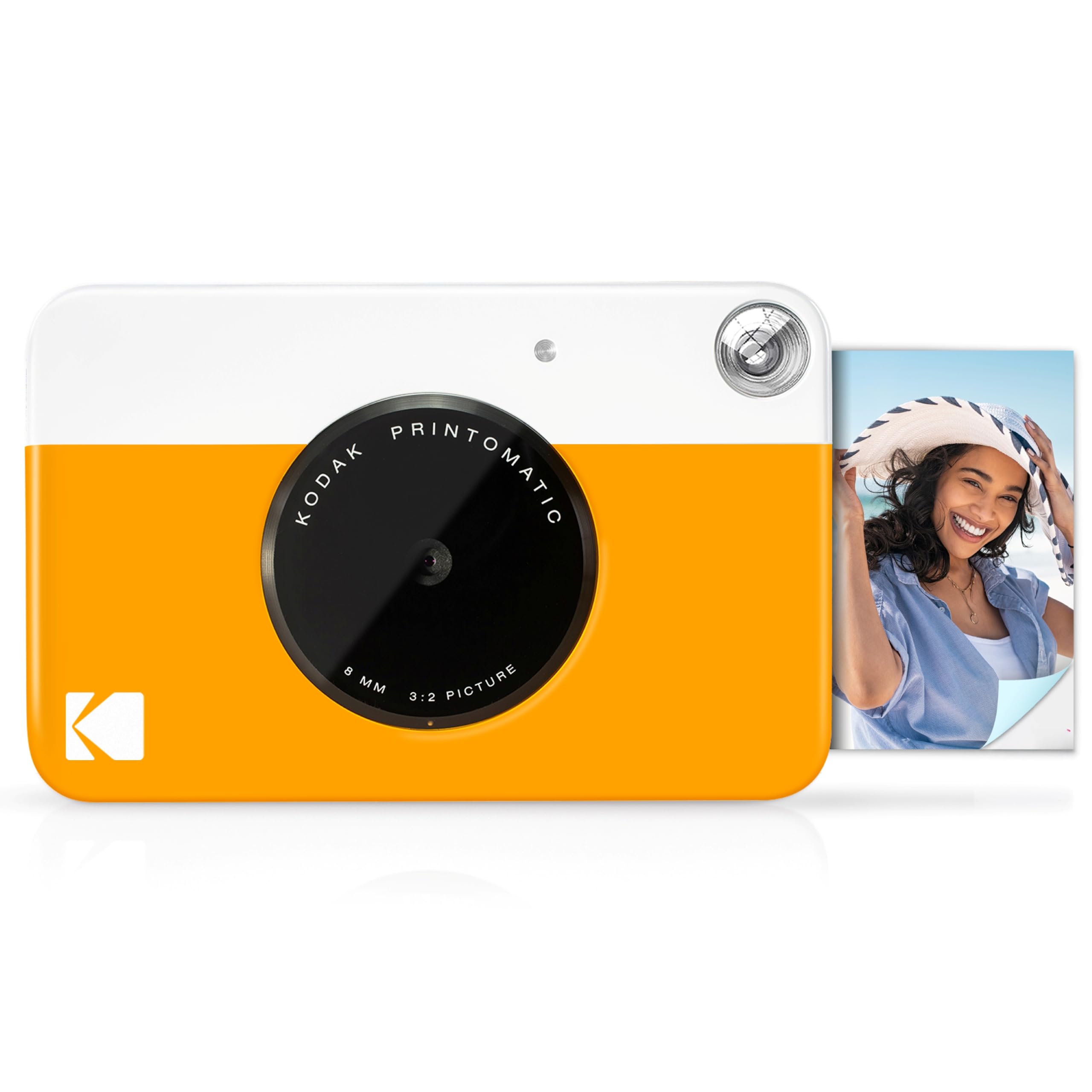 KODAK Printomatic Cámara digital de impresión instantánea a todo color, papel fotográfico adhesivo Zink de 2 x 3 pulgadas (5,1 x 7,5 cm), 5 MP, portátil, regalo creativo y divertido para cumpleaños, Navidad, vacaciones, amarillo