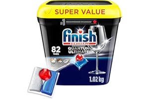 Finish® Quantum Ultimate® Dishwasher Detergent Pods, No pre sinse needed, For Deep clean & sparkling shine, 82 Tabs