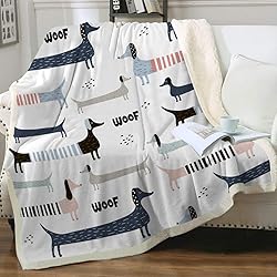 Sleepwish Dachshund Throw Blankets Cute Fleece