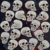 Junware 20 Pcs Halloween Skulls Realistic Looking Skulls Skeleton Head for Halloween Bar Home Table Decoration Model Human Skeleton Statue (1.6 x 1.8 x 2.3 Inches)