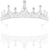 Canitor Glinda Crown for Girl Silver Tiaras for Women Bridal Royal Queen Headband Princess Quinceanera Head Pieces for Wedding Birthday Prom Pageant Party Diaries Hair Accessories