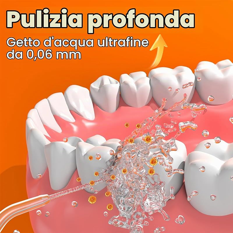Idropulsore Dentale Portatile Irrigatore Orale Pulizia Denti con 4 Modalità
