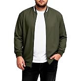 Sovneazy Big and Tall Mens Lightweight Knit Bomber Varsity Jacket 2-7XL | Textured Full-Zip Casual Stylish Coat with Arm Pocket