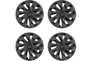 AIQIYING Hubcap Wheel Cover Replacement - Hub Cap Compatible with 2017-2023 Model 3 R18 Aero Hub，Uberturbine Style Wheel Rim Protector ABS Exterior Kit Accessories Improvement -Set of 4 Without Center Stickers