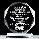 YWHL Retirement Gifts for Men Women 2025 Happy Retirement Gifts Crystal Keepsakes Retired Plaque Gift for Retiree Teacher Police Firefighter Nurse Coworker Doctor Friends