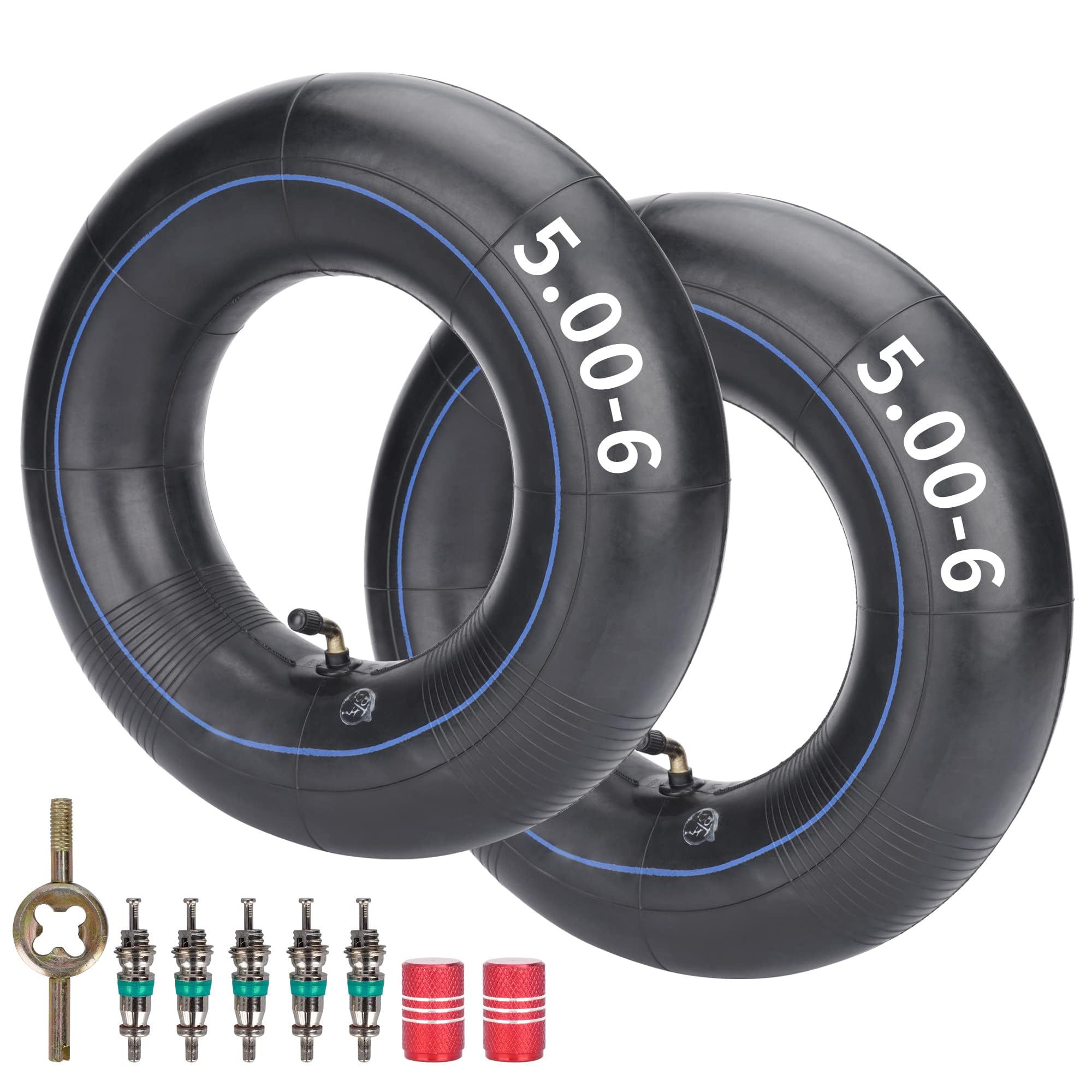 JIAYAN Set of 2 13x5.00-6 Inner Tube with TR87 Angled Valve Stem Replacement for Razor Go Kart Dirt Bike ATV Lawn Mower Wagons