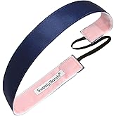 Sweaty Bands Womens Girls Headband - Non-Slip Velvet-Lined Exercise Hairband - Wicked Navy