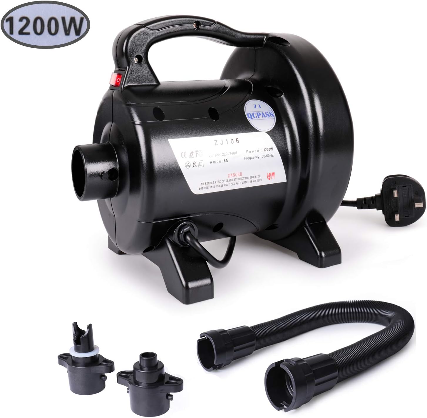Lamlingo Air Track Super Electric Pump 0.67hp/0.8hp/1hp/1.6hp/2hp/2.5hp for Inflatable and deflated Airtrack Tumbling Gymnastic/Yoga/Taekwondo/Training mat/Spray Booths Indoor Outdoor