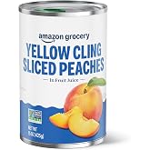 Amazon Grocery, Yellow Cling Sliced Peaches, 15 Oz (Pack of 6)