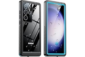 SPIDERCASE for Samsung Galaxy S23 Ultra Case Waterproof,Built-in Screen Protector Full Protection Heavy Duty Shockproof Anti-Scratched Rugged Case for Galaxy S23 Ultra 5G 6.8'' 2023 Light Blue