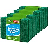 AIDEA Heavy Duty Scouring Pads 24PK, Brillo Pads Cleaning Pads, 5.5in*3.5in | Dish Scrubber for Household and Kitchen, Scouring Pads for Uncoated Pots and Pans, Multipurpose Scour Pads for Cleaning