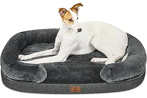 Yiruka Dog Beds for Extra Large Dogs, Washable Dog Bed with Removable Cover, Orthopedic Dog Bed with Egg-Crate Foam, Waterproof Dog Bed Nonskid Bottom, Pet Bed XL Dog Bed