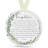 Daughter Ornaments 2026 Daughter Christmas Ornament Xmas Forever Ornament Best Ever Gift Double-Sided Printing Ceramic with Gift Box&Ribbon 2.9"