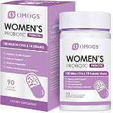 OMOGS Women's Probiotic 180 Billion CFUs 18 Strains, with Organic Prebiotics, Cranberry Extract, D-Mannose &amp; Digestive Enzymes, for Digestive, Boost Immune, PH Balance &amp; Urethral Health, 90 Capsules