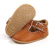 SOFMUO Baby Boys Girls Lace Up Leather Sneakers Soft Rubber Sole Infant Moccasins Newborn Oxford Loafers Anti-Slip Toddler Wedding Uniform Dress Shoes