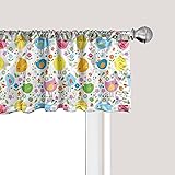 Ambesonne Birds Window Valance, Colorful Spring