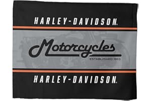 Northwest Harley-Davidson Burnt Flames Rally Towel, Lightweight Motorcycle Absorbent Cloth for Events and Rides, 15 x 18 in