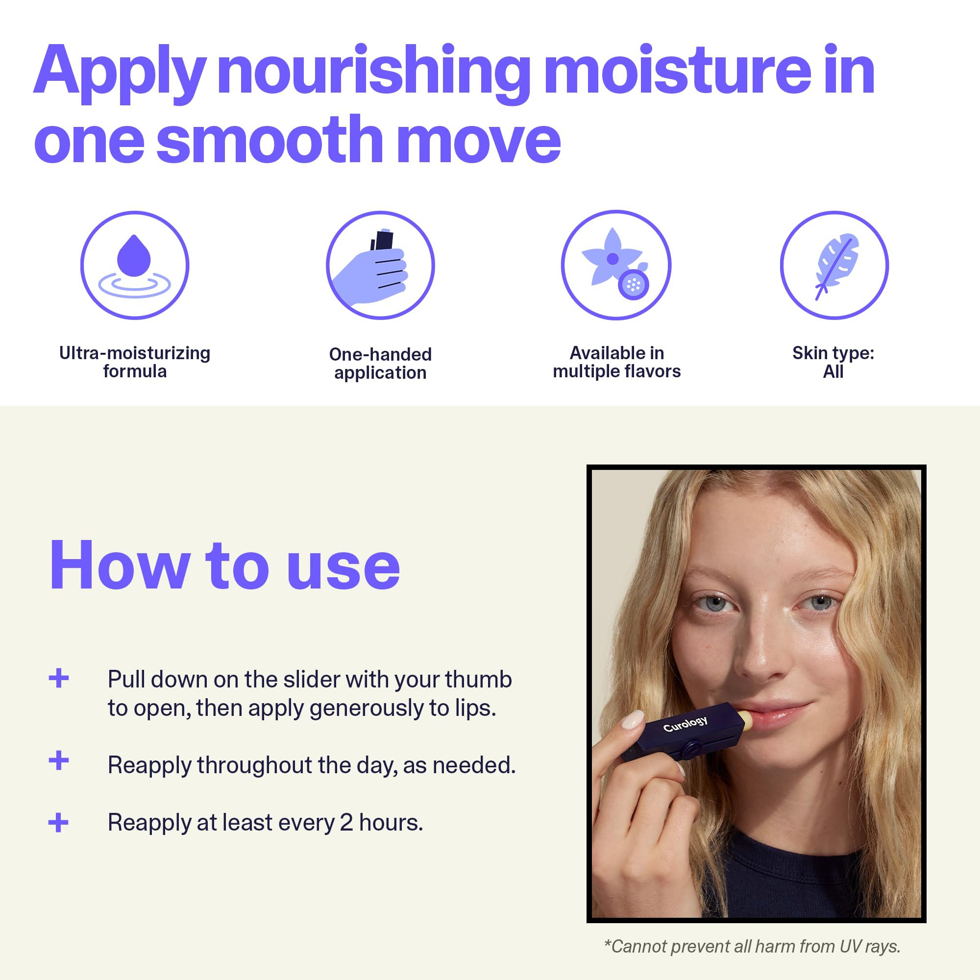 Curology Lip Balm, Nourishing Hydration with Shea Butter for Dry Chapped Lips, Subtle Passion Fruit