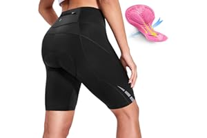 Nepest Womens Padded Bike Shorts 4D Padding Cycling Shorts with Zipper Pocket Riding Bicycle Cycle Road Biking Underwear