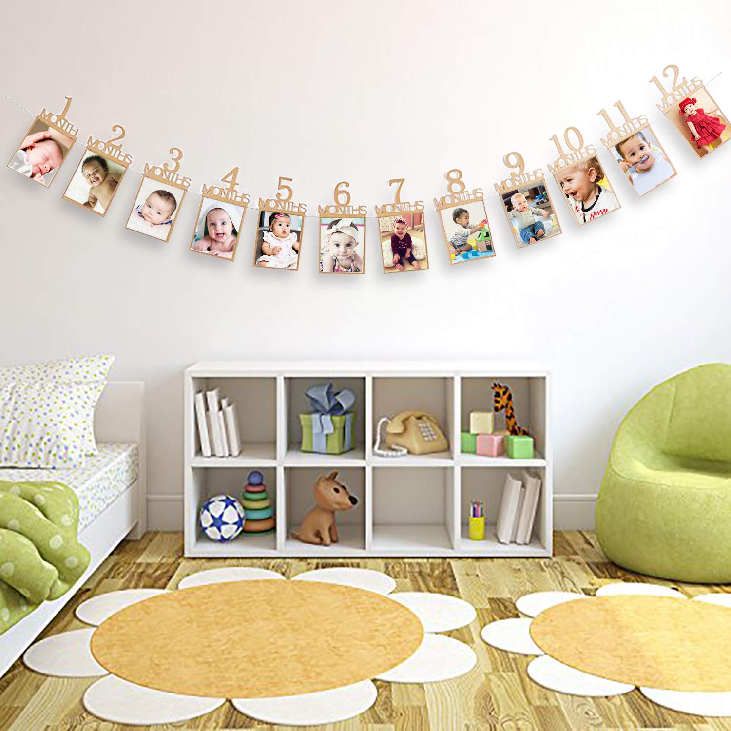 Cz Play Guirlande Anniversaire 1 An 1 A 12 Mois Garantie A Vie Guirlande Photo Carte Mois Par Mois Bebe Deco Anniversaire Fille Garcon 1 An Banderole Anniversaire 1 An En Papier Kraft Style 1 Cuisine Maison Decorations