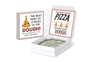 Watersay 3 Pcs Money Box for Cash Christmas Pizza Box Gift 10 x 10 Inch Funny Pizza Gift Boxes for Surprise Cash Gifts Money Holder Birthday Wedding Party (Money Not Include)